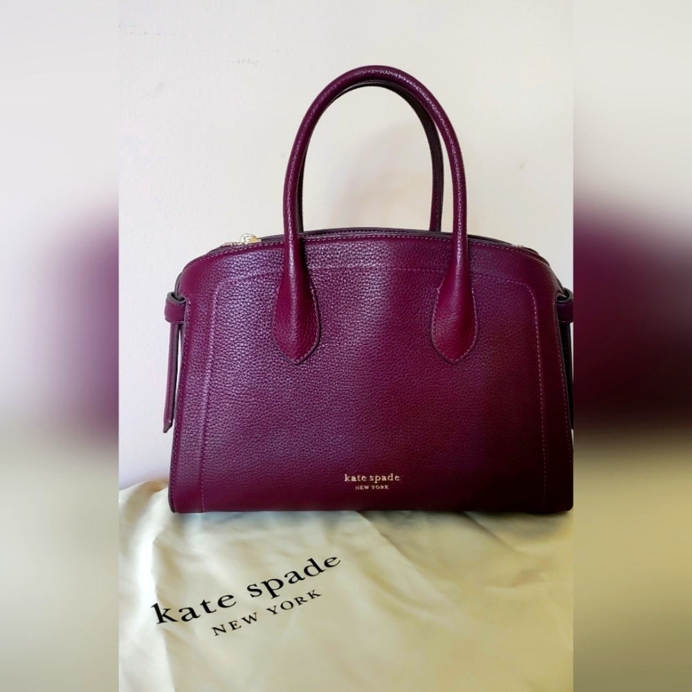 Kate Spade ZIPPER Knott Satchel Medium in Deep Cherry